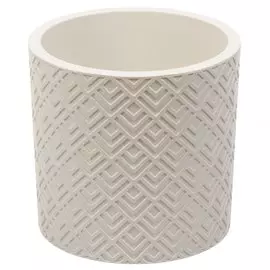 Горшок для цветов пластик, 3.4 л, 20х19 см, с вставкой, белый ротанг, Idea, Этна, М 3183