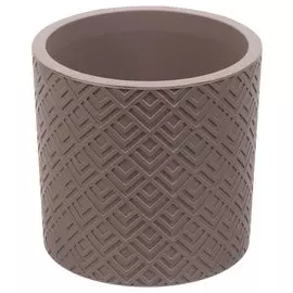 Горшок для цветов пластик, 3.4 л, 20х19 см, с вставкой, французский серый, Idea, Этна, М 3183