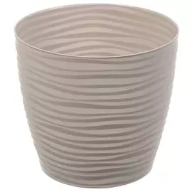 Горшок для цветов пластик, 5.5 л, 22х20 см, с поддоном, кремовый, Idea, Дюна, М 3070