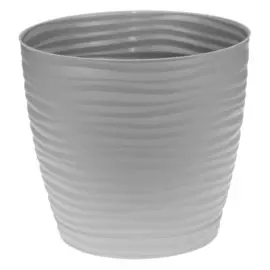 Горшок для цветов пластик, 5.5 л, 22х20 см, с поддоном, серый, Idea, Дюна, М 3070