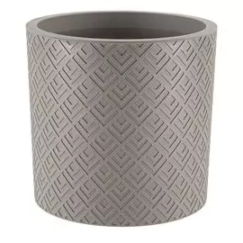 Горшок для цветов пластик, 9.5 л, 28х27 см, с вставкой, французcкий серый, Idea, Этна, М 3184