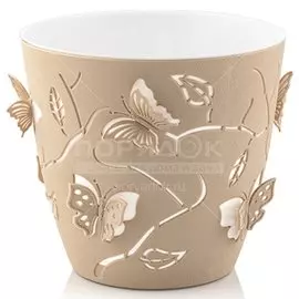 Горшок для цветов пластик, 5.3 л, 23х20 см, бежевый, Dunya Plastik, Дюна, 694