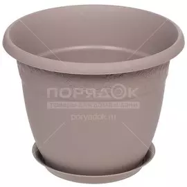 Горшок для цветов пластик, 3.6 л, 22х17.5 см, французский серый, Idea, Рябина, М 3055