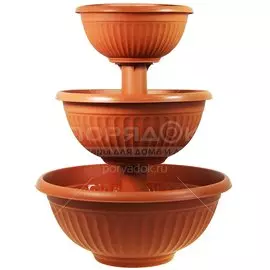 Цветник пластик, 50х65 см, 3-х ярусный, терракотовый, Idea, Каскад Ливия, М 3198