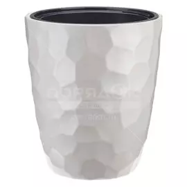 Горшок для цветов пластик, 34х39 см, со вставкой, кремовый, Idea, Мозаика, М 3409