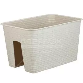Горшок для цветов пластиковый Idea Ротанг М3227 на перила белый ротанг, 12 л