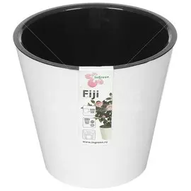 Горшок для цветов пластик, 1.6 л, 16х14.5 см, белый, InGreen, London, ING1553БЛ