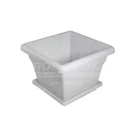 Горшок для цветов пластиковый Martika С161М Квадро мрамор, 1.48 л