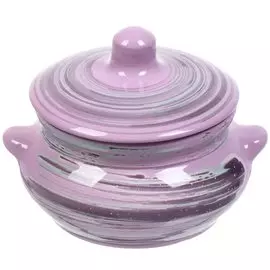 Горшок для жаркого керамика, 0.5 л, 13 см, лаванда, Борисовская керамика, Лаванда Лакомка, ЛАВ00014134