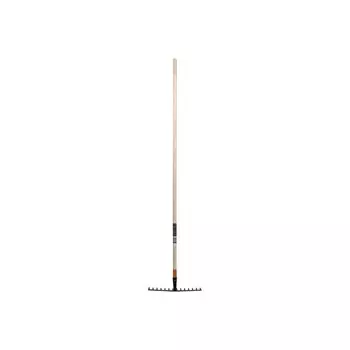 Грабли прямые, 14 зуб, металл, 36 см, Plantic, Terra, береза, 33301-01