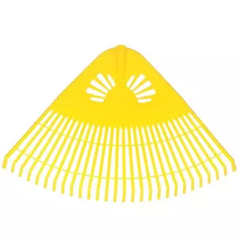 Грабли веерные, 28 зуб, пластик, 73 см, Инструм-Агро, Гардения, желтые, без черенка, 010823