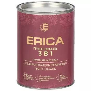 Грунт-эмаль Erica, по ржавчине, алкидная, голубая, 0.8 кг