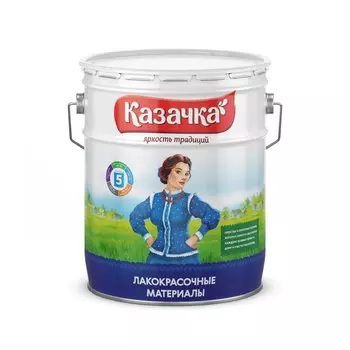 Грунт-эмаль Казачка, Пром, по ржавчине, быстросохнущая, алкидная, красно-коричневая, 20 кг