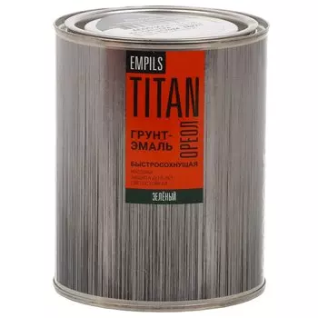 Грунт-эмаль Ореол, Титан, быстросохнущая, алкидная, матовая, зеленая, RAL 6005, 0.9 кг