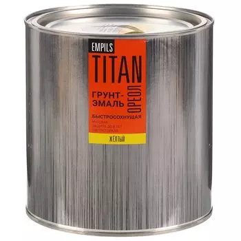 Грунт-эмаль Ореол, Титан, быстросохнущая, алкидная, матовая, желтая, RAL 1023, 2.7 кг