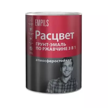 Грунт-эмаль Расцвет, по ржавчине, алкидная, серая, 0.9 кг