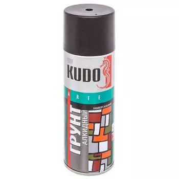 Грунтовка аэрозольная, алкидная, KUDO, для внутренних и наружных работ, черная, 0.52 л, KU-2003