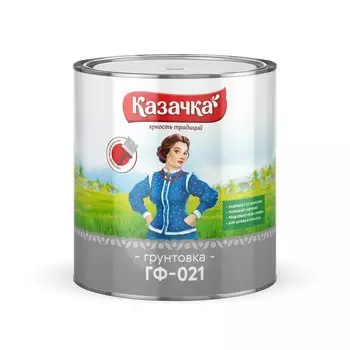 Грунтовка алкидная, Казачка, ГФ-21, белая, 2.8 кг