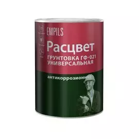 Грунтовка алкидная, Расцвет, ГФ-21, для внутренних и наружных работ, красно-коричневая, 0.9 кг