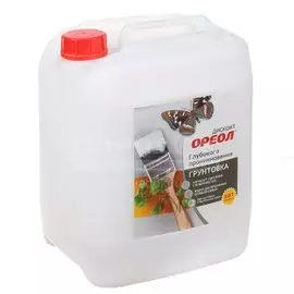 Грунтовка воднодисперсионная, акриловая, Ореол, Дисконт, глубокого проникновения, для внутренних и наружных работ, 5 кг