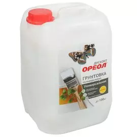 Грунтовка воднодисперсионная, полиакриловая, Ореол, Дисконт, универсальный, 10 кг, полиакриловая, с антисептиком