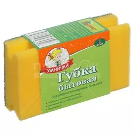 Губка для уборки, Большая, 9х15 см, Умничка, MPU0526