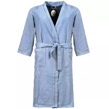 Халат унисекс, вафельный, 100% хлопок, голубой, XXL-XXXL, 56-58, Barkas, AI-0106017
