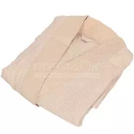 Халат вафельный женский Кимоно бежевый, р.42-44/44-46