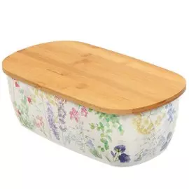 Хлебница бамбук, 36.3х20.4х13.7 см, с разделочной доской, Вальс цветов, Y4-5471