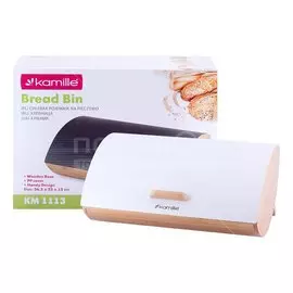 Хлебница бамбук, нержавеющая сталь, 35х25х16 см, Kamille, 1113