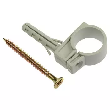 Хомут для крепления трубы, 2", пластик, 2 шт, с дюбелем, индивидуальная упаковка, MasterProf, ИС.130168