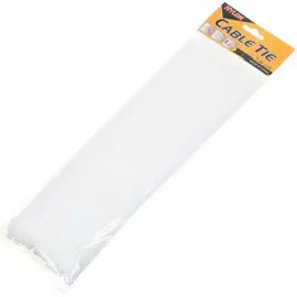 Хомут стяжной кабельный, 3.6х300 мм, нейлон, 100 шт, белый