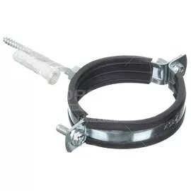 Хомут для крепления трубы, 2"1/2, 74-80 мм, со шпилькой и дюбелем, СантехКреп, 1.11.8