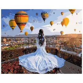 Холст Девушка в каппадокии, 40х50 см, с красками, Х-6632