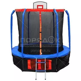 Игровой центр Батут BS-13FT-3 010367 с защитной сеткой, лесенкой и баскетбольным кольцом, 396 см