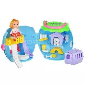 Игрушка детская Дом-яблоко для куклы с мебелью и фигуркой 278-103