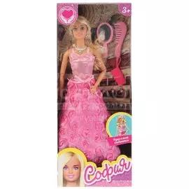 Игрушка детская Кукла София 291190 в розовом платье, 29 см