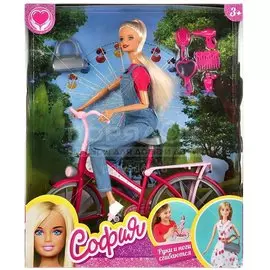 Кукла София на велосипеде, 29 см, B111-S-BO