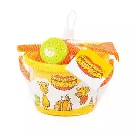 Игровой набор Оранжевая корова №4, ведро с наклейкой, лопатка, грабельки, лейка малая, 83180