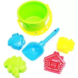 Игровой набор №19, ведро 1 л, лопатка 22 см, 4 формочки, И-1834