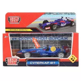 Машина Технопарк, Суперкар Ф-1, 14 см, звук, металл, F1-14RB-S, синяя