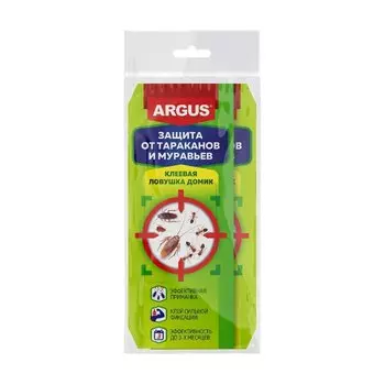 Инсектицид от тараканов, муравьев, 10 шт, ловушка клеевая, домик с приманкой, Argus