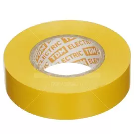 Изолента ПВХ, 19 мм, 150 мкм, желтая, 20 м, TDM Electric, SQ0526-0002