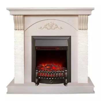 Электрокамин RealFlame, Corfino STD/EUG WT, белый, Fobos S Lux BL