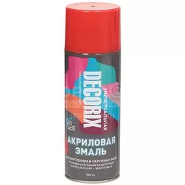 Эмаль аэрозольная, Decorix, универсальная, акриловая, глянцевая, красная, A04, 520 мл