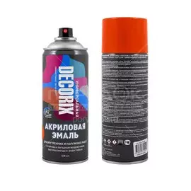 Эмаль аэрозольная, Decorix, универсальная, акриловая, глянцевая, оранжевая, A03, 520 мл