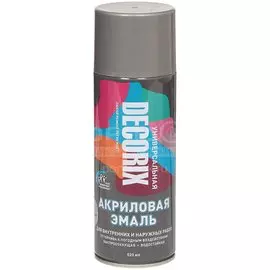 Эмаль аэрозольная, Decorix, универсальная, акриловая, глянцевая, серебристая, A25, 520 мл