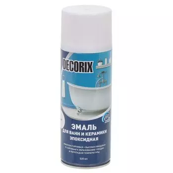 Эмаль аэрозольная, Decorix, для ванн и керамики, эпоксидная, белая, 520 мл