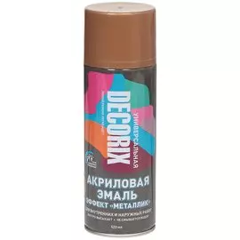 Эмаль аэрозольная, Decorix, Металлик, декоративная, акриловая, глянцевая, золотая, M304, 520 мл