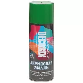 Эмаль аэрозольная, Decorix, универсальная, акриловая, глянцевая, зеленая, A14, 520 мл